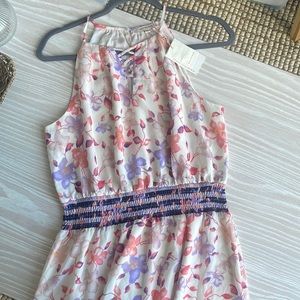 Floral smocked waist dress - never worn